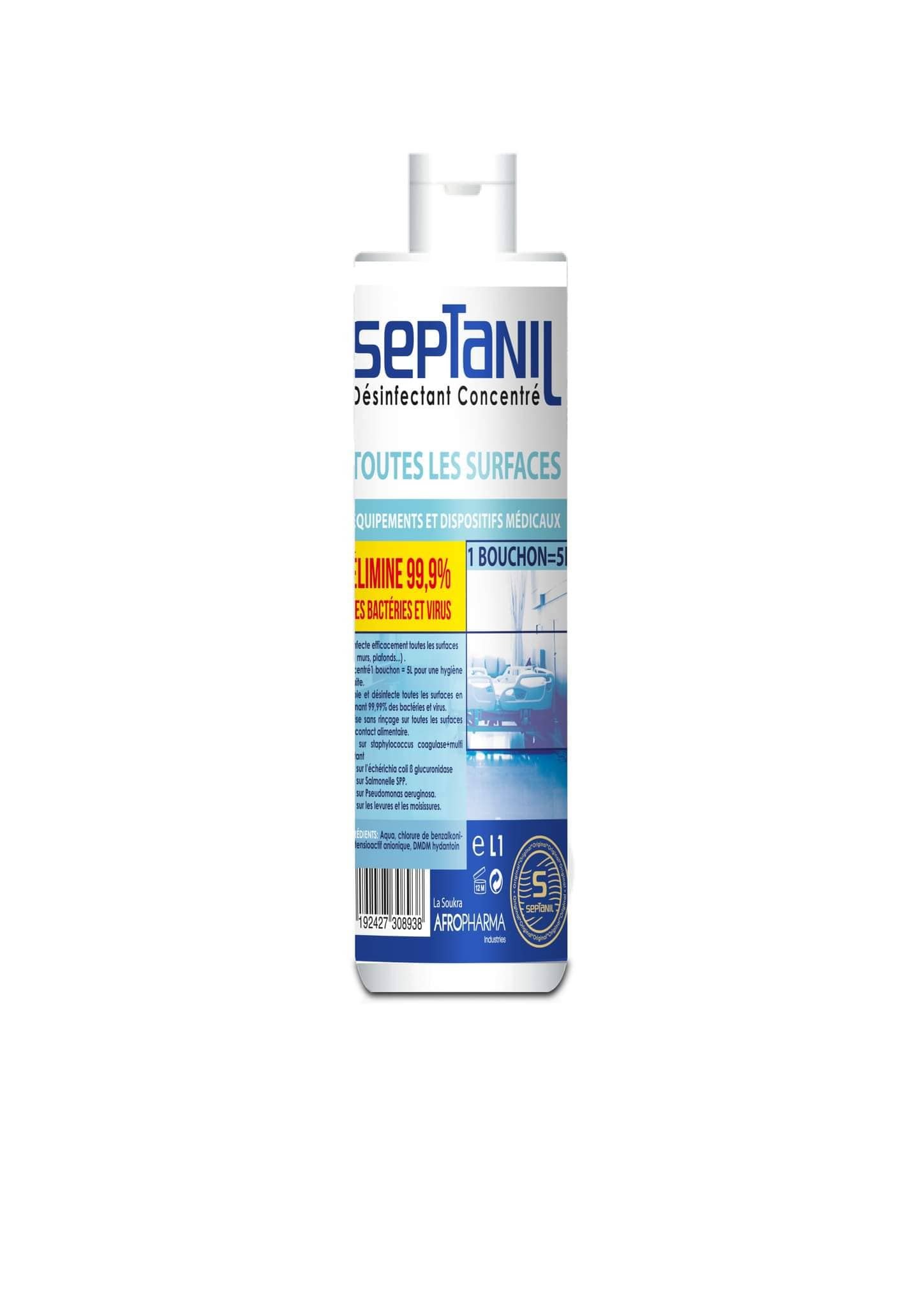 Désinfectant sol et surface hautes concentré non oxydant 500 ml
