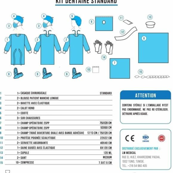 10 Kit implant stérile standard