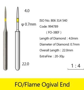 Fraise diamentėe FLAME OGIVAL FO-38EF
