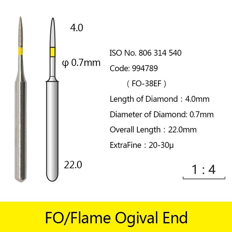 Fraise diamentėe FLAME OGIVAL FO-38EF