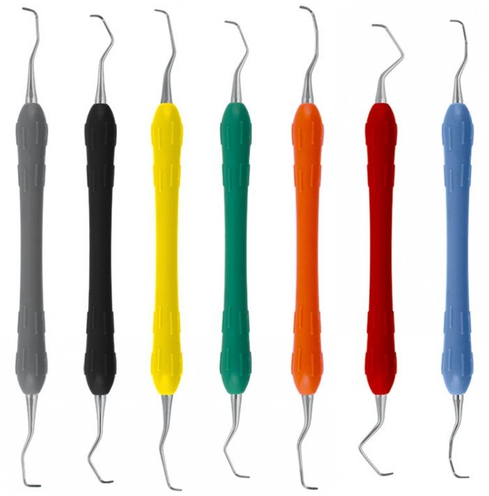 Easy-Color Curettes Gracey rigid de set of 7