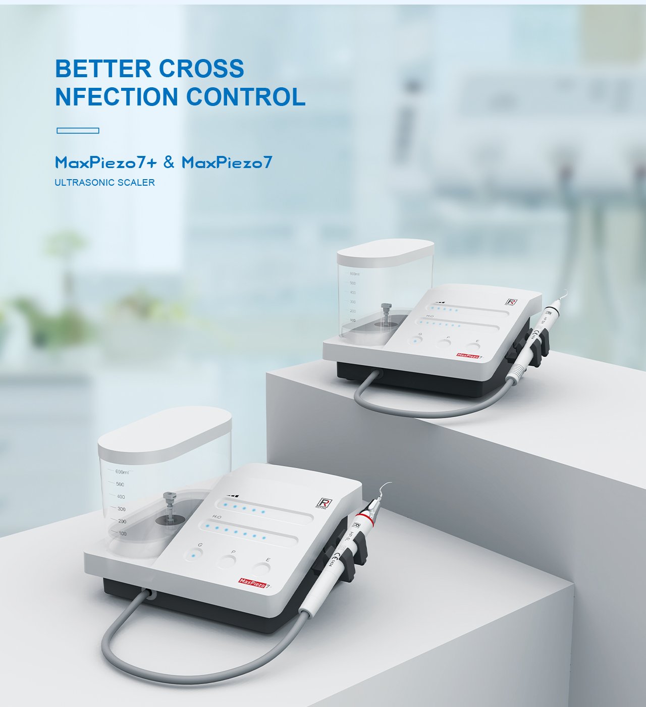 DÉTARTREUR ULTRASONIQUE LED MAXPIEZO7+ TYPE EMS 3 FONCTIONS (DET/PARO/ENDO) + 8 INSERTS
